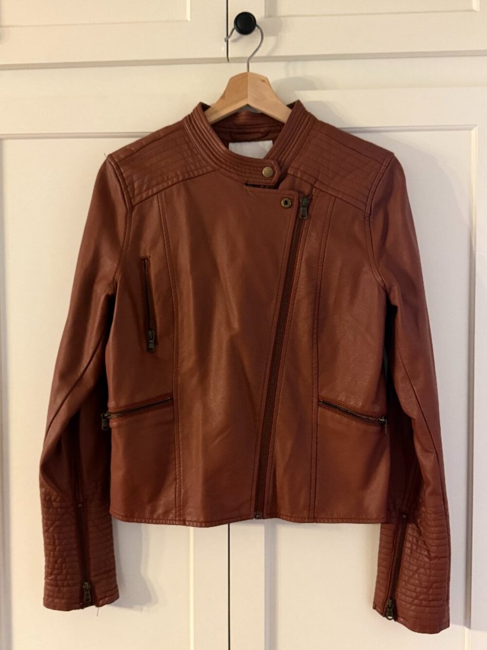 Anthropologie Asymmetrical Leather Moto-Style Jacket